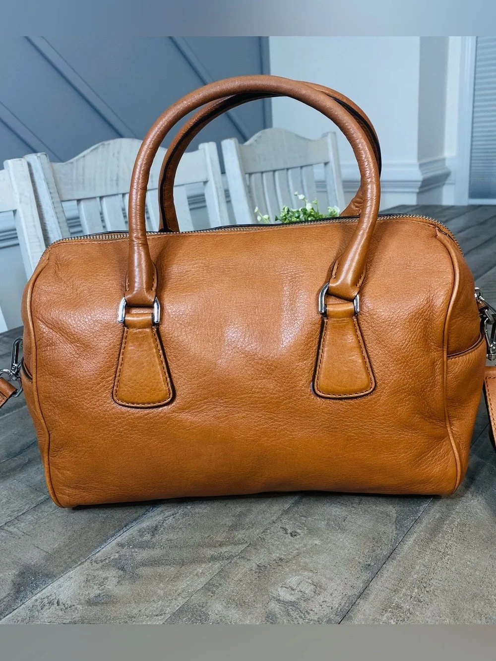 Michael Kors Sophie Large Leather Satchel – Luggage Brown